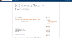 Desktop Screenshot of blog-en.ekoparty.org